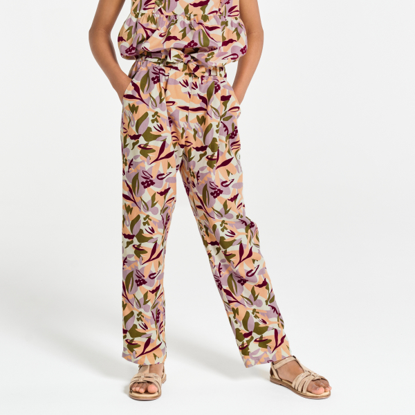 بنطلون برتقالي مطبوع للفتيات